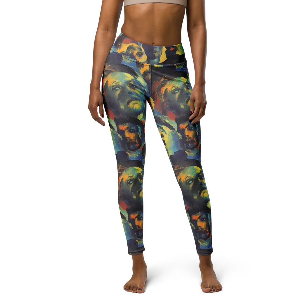 Vivid Visage on Yoga Leggings — Front