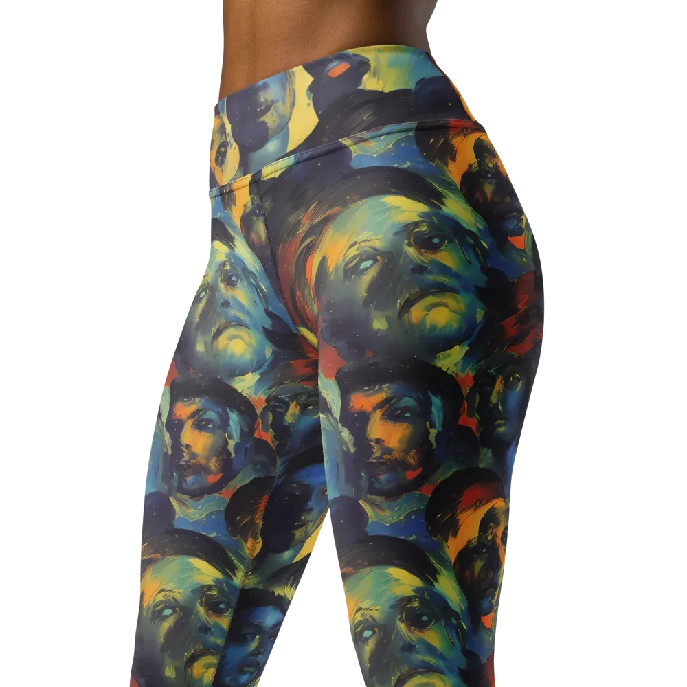 Vivid Visage on Yoga Leggings — Left Front