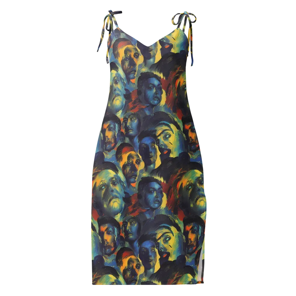Vivid Visage on Slip Dress — Front