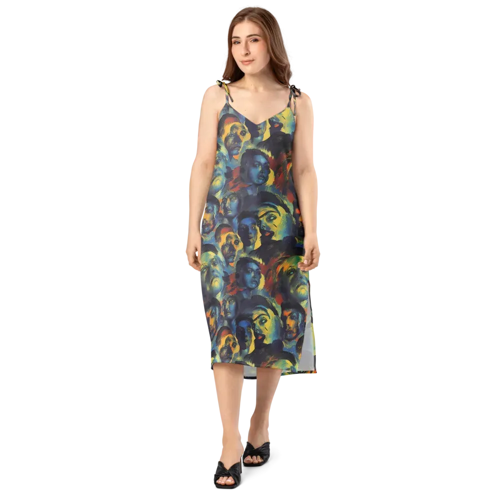 Vivid Visage on Slip Dress — Front