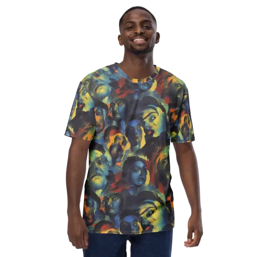 Vivid Visage on a Men's Crew Neck T-Shirt
