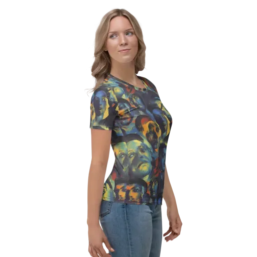 Vivid Visage on a Women's Crew Neck T-Shirt