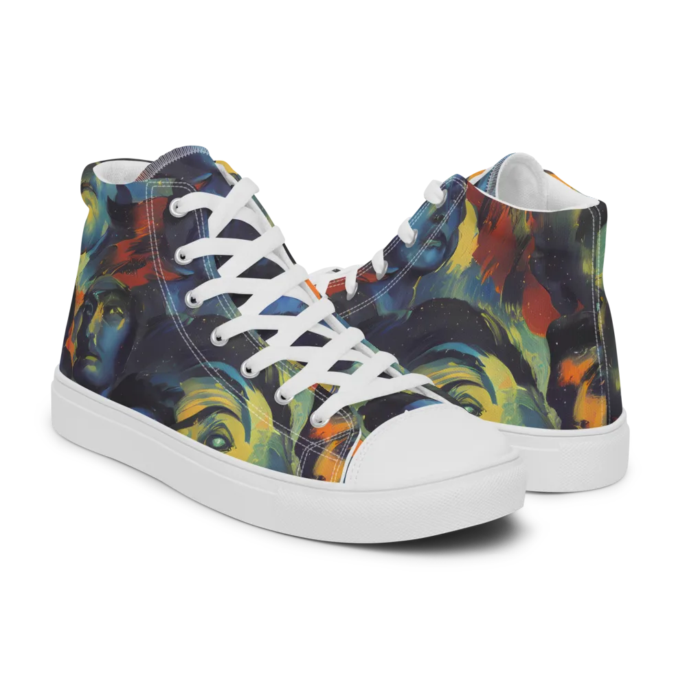 Vivid Visage on Women's High Top Canvas Shoes — Right