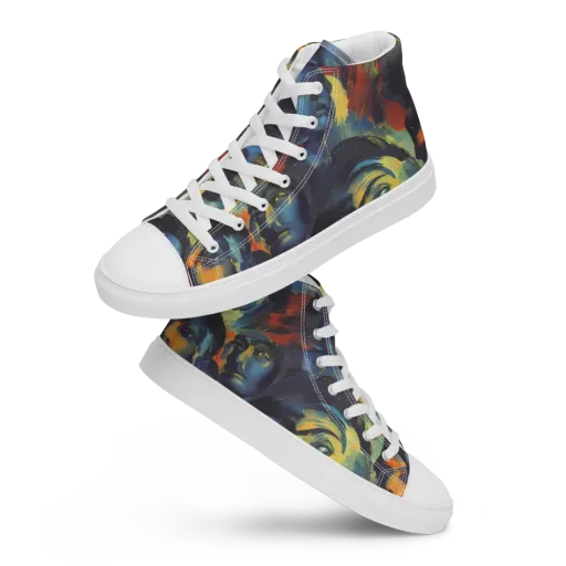 Vivid Visage on a Women's High Top Canvas Shoes