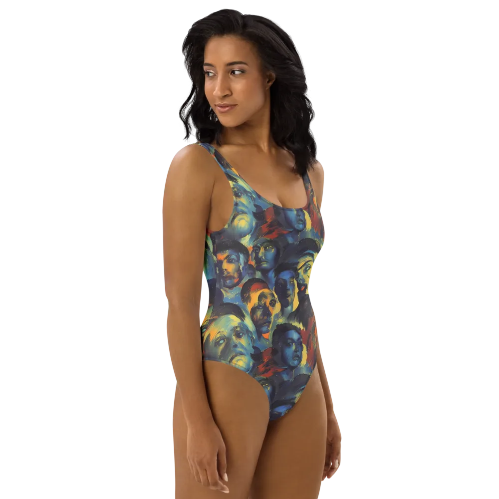 Vivid Visage on One-Piece Swimsuit — Right