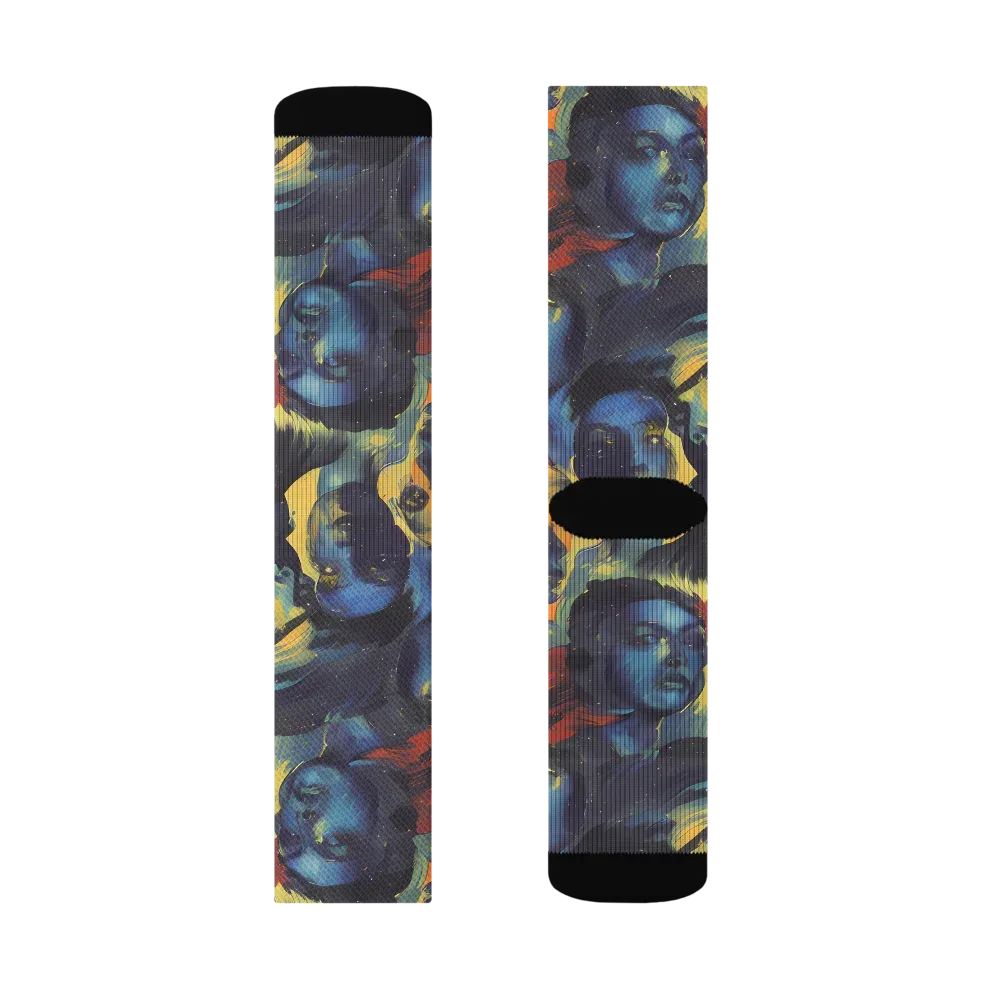 Vivid Visage on Socks — Right Sock