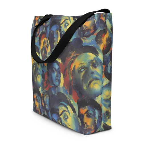 Vivid Visage on a Large Tote Bag W/ Pocket
