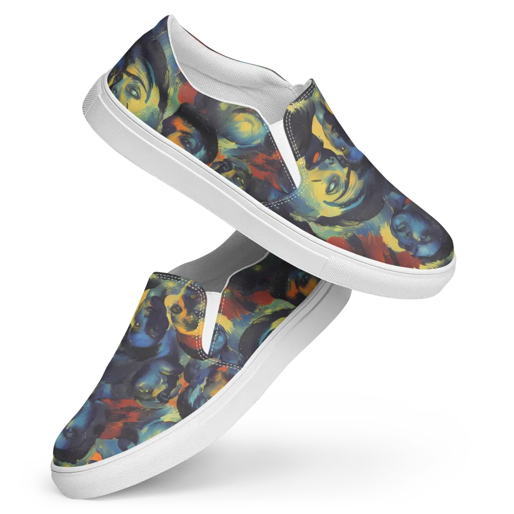 Vivid Visage on Women's Slip-On Canvas Shoes — Front