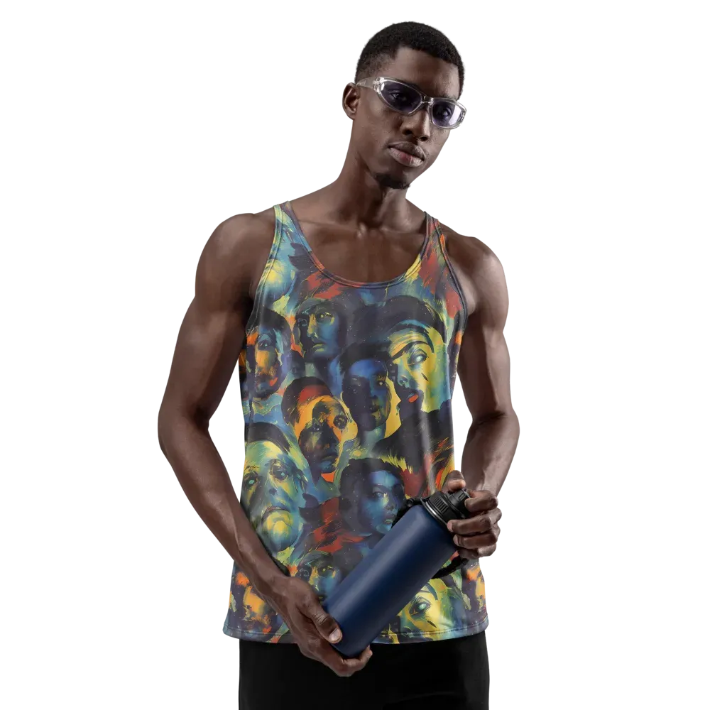 Vivid Visage on Men's Tank Top — Front