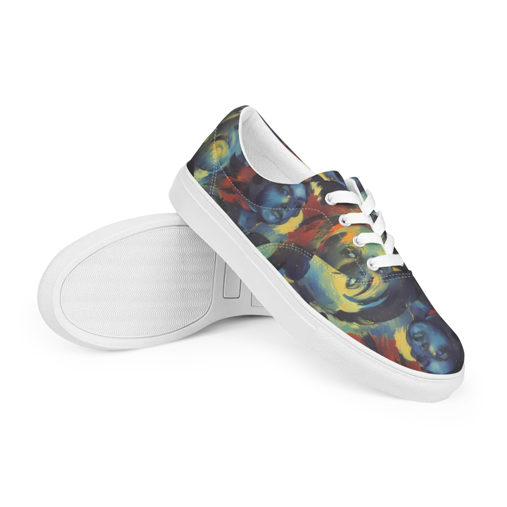 Vivid Visage on Men's Lace-Up Canvas Shoes — Right Front