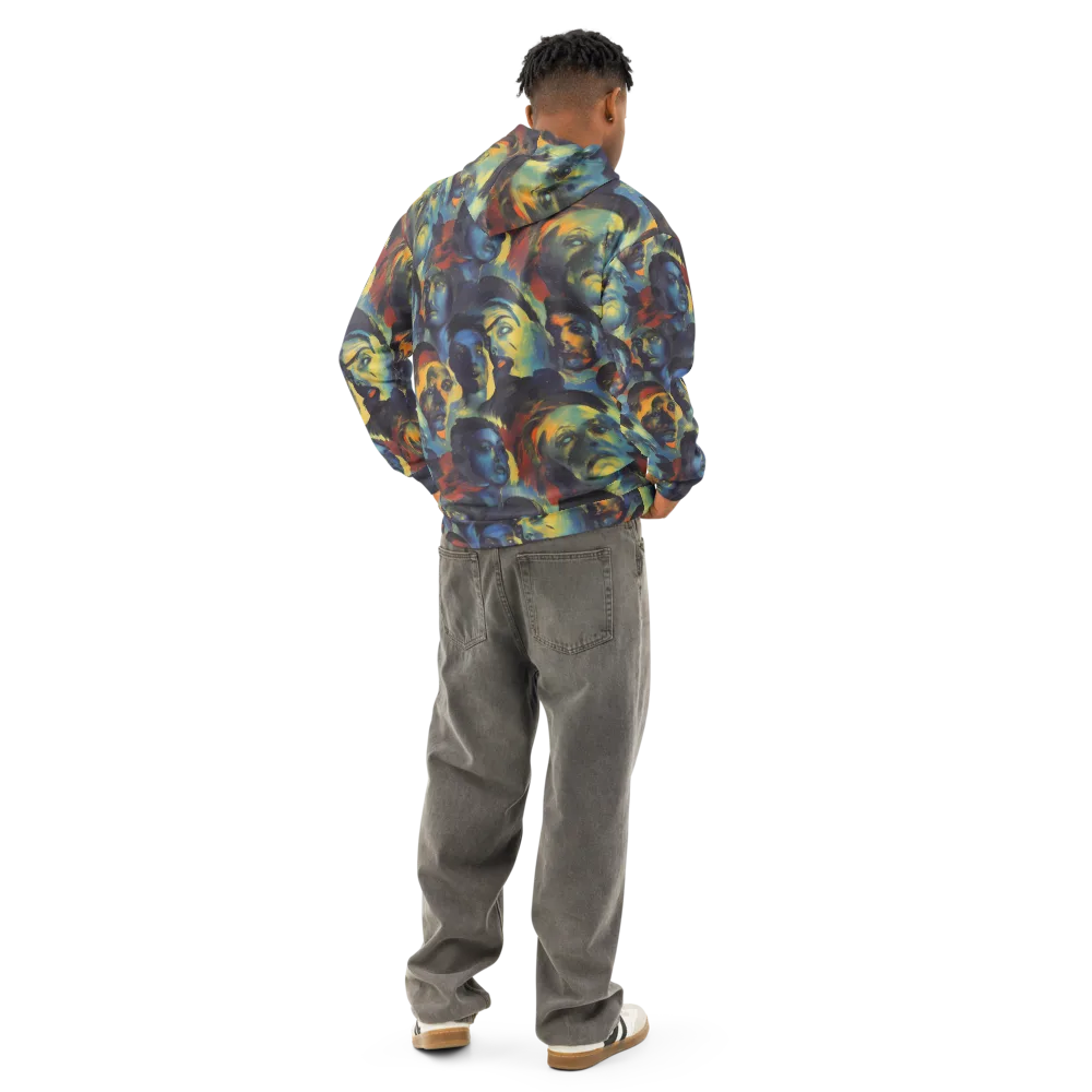 Vivid Visage on Cotton Hoodie — Back