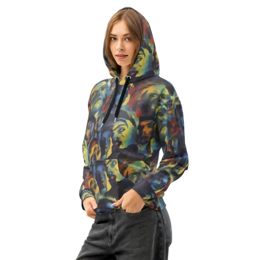 Vivid Visage on a Cotton Hoodie