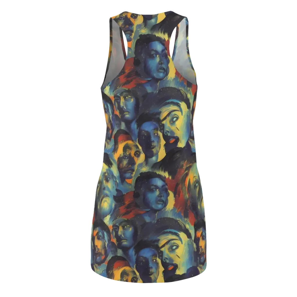 Vivid Visage on Racerback Dress — Back