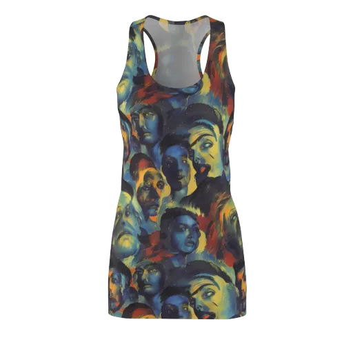 Vivid Visage on a Racerback Dress