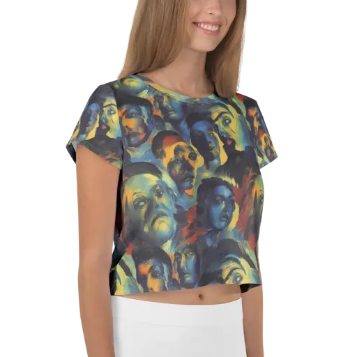 Vivid Visage on a Crop Tee
