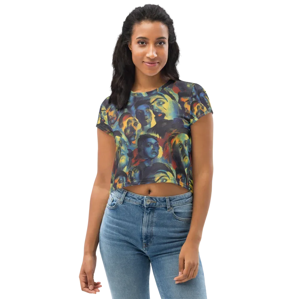 Vivid Visage on Crop Tee — Front