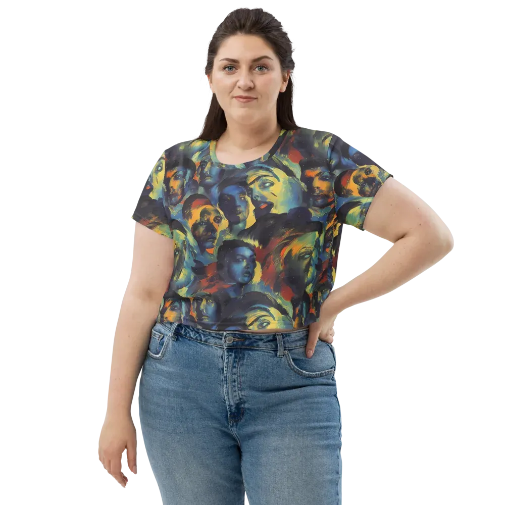 Vivid Visage on Crop Tee — Front