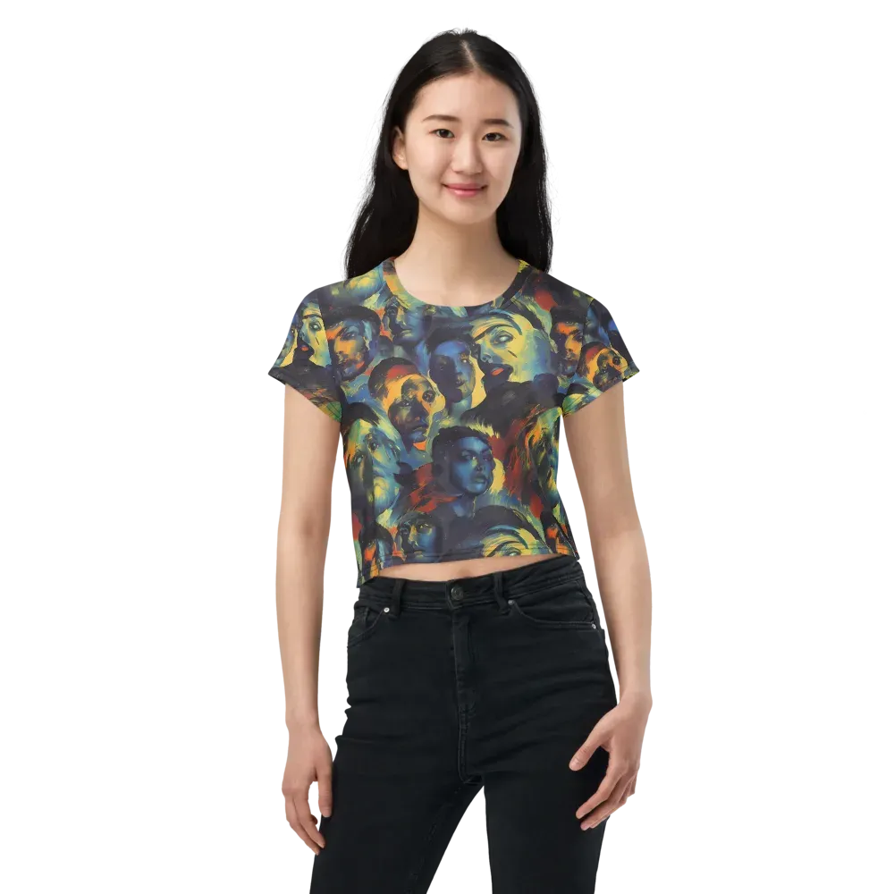Vivid Visage on Crop Tee — Front