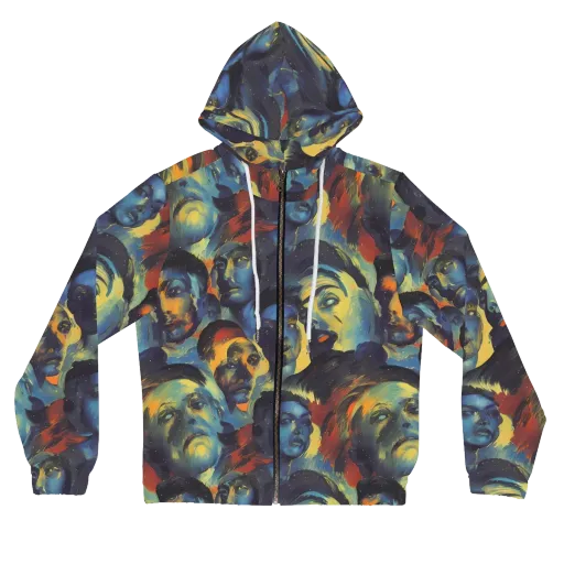 Vivid Visage on a Women's Full-Zip Hoodie