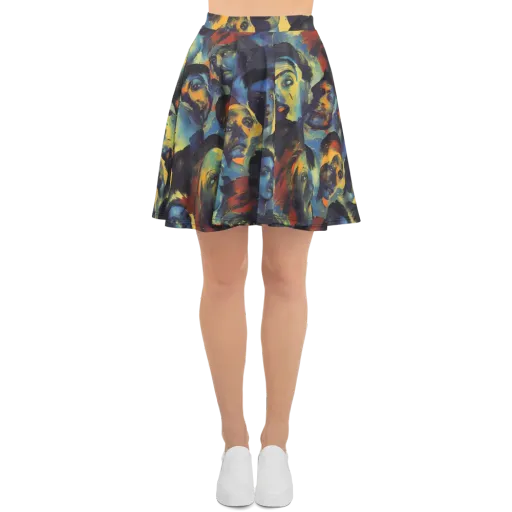 Vivid Visage on a Skater Skirt