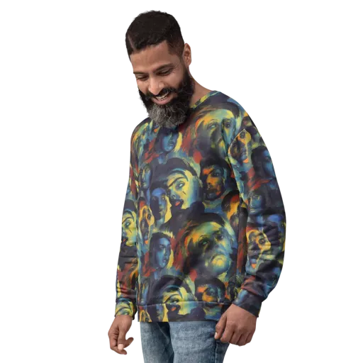 Vivid Visage on a Sweatshirt