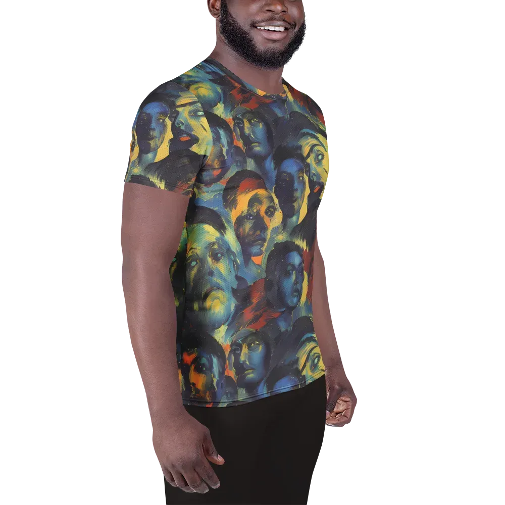 Vivid Visage on Men's Athletic T-Shirt — Right
