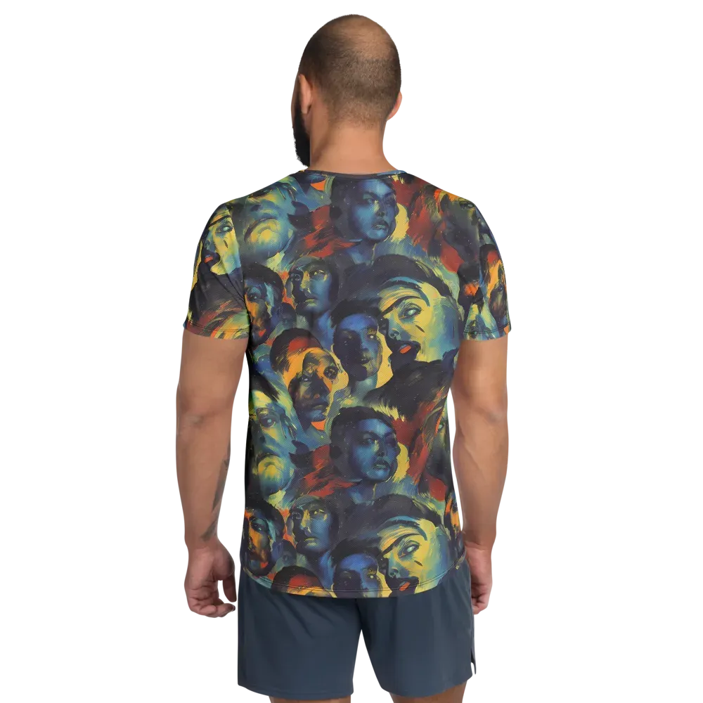 Vivid Visage on Men's Athletic T-Shirt — Back