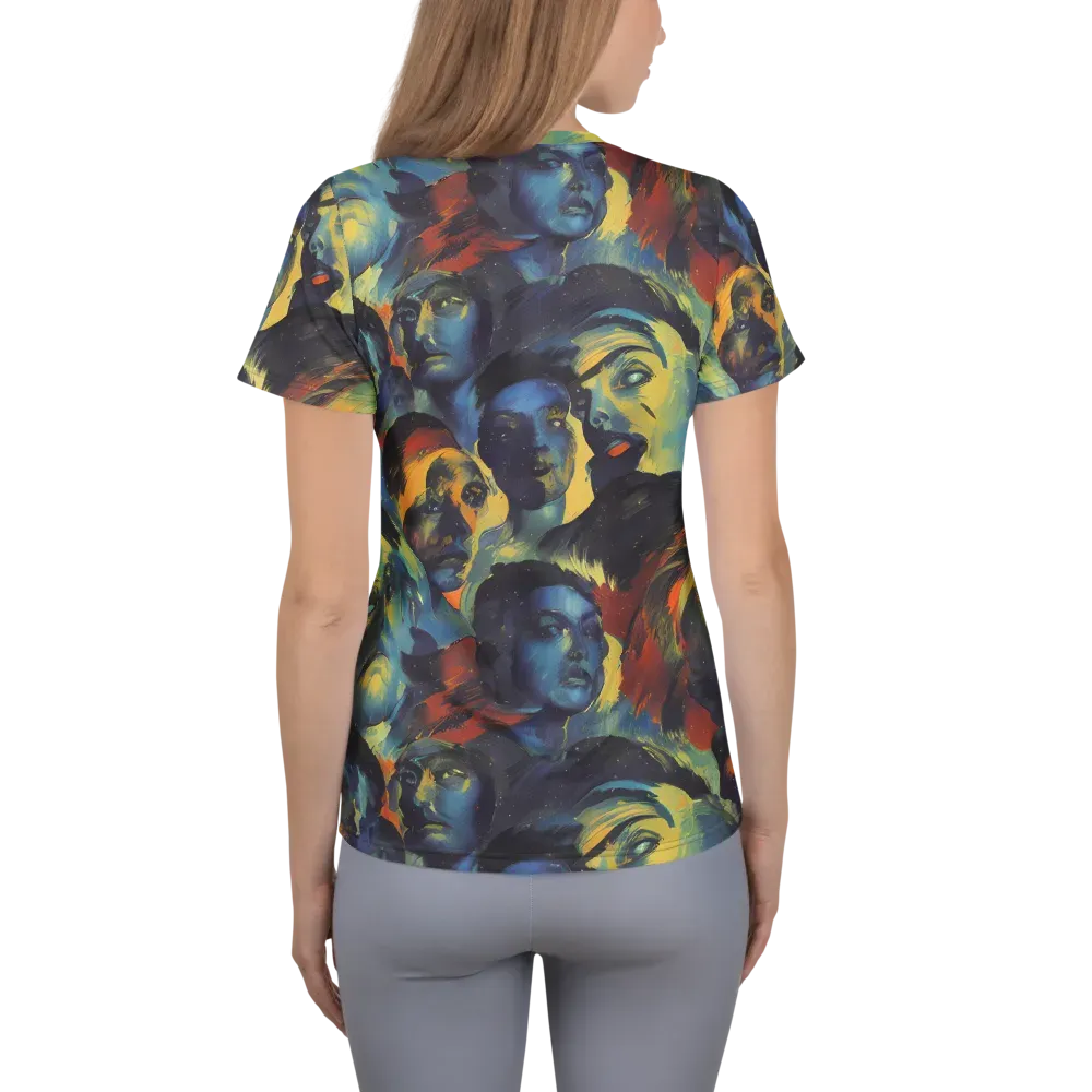 Vivid Visage on Women's Athletic T-Shirt — Back