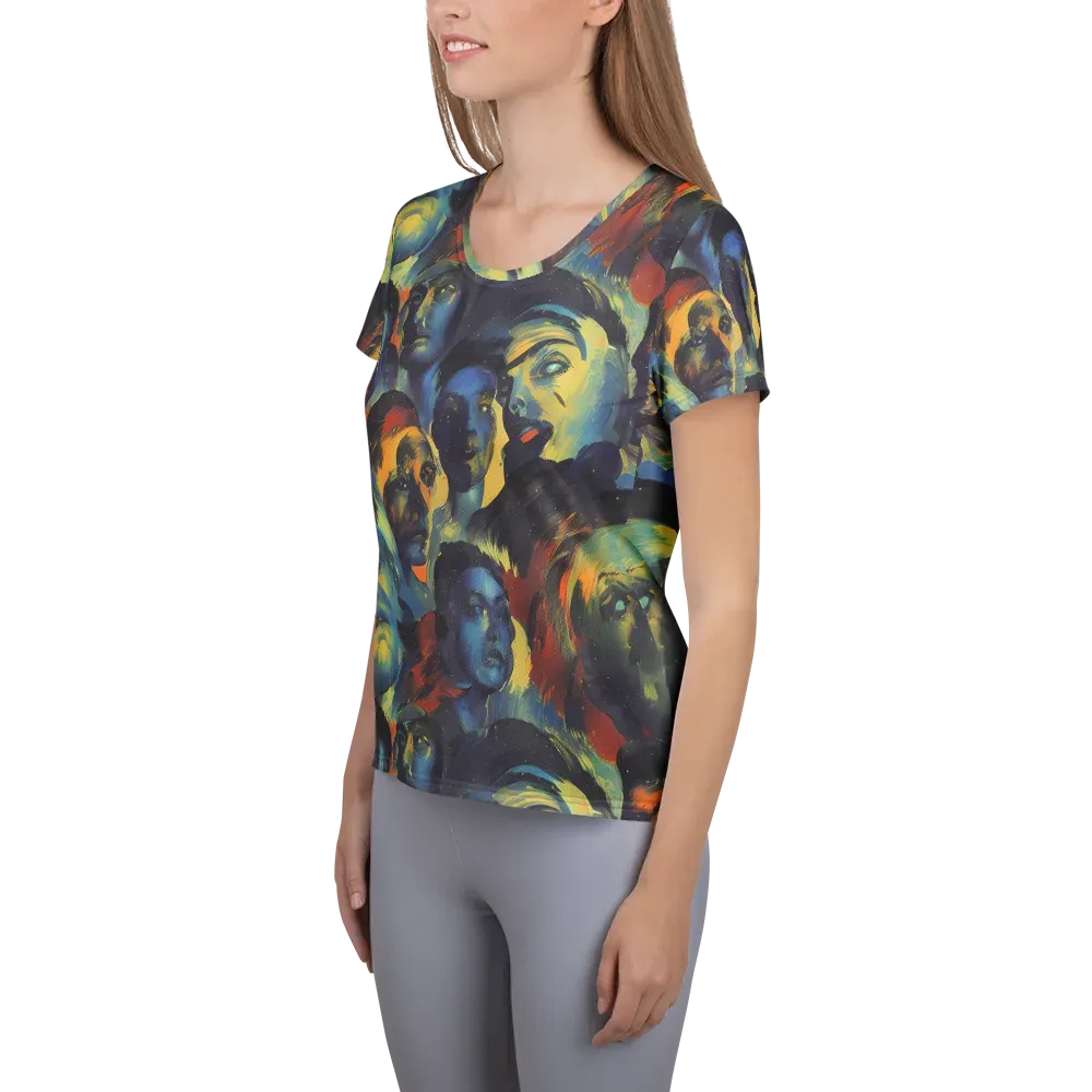 Vivid Visage on Women's Athletic T-Shirt — Left