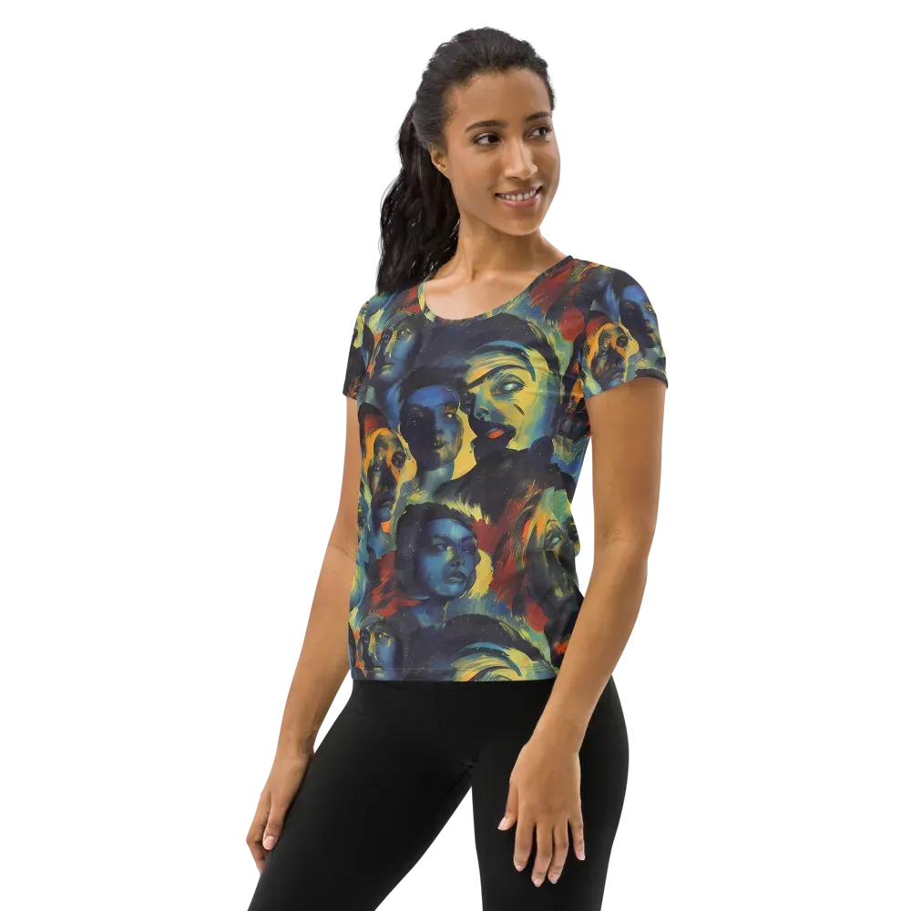 Vivid Visage on Women's Athletic T-Shirt — Left