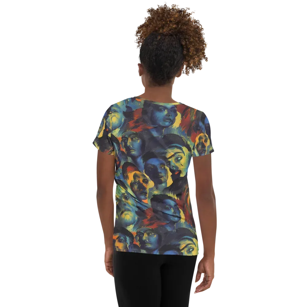 Vivid Visage on Women's Athletic T-Shirt — Back