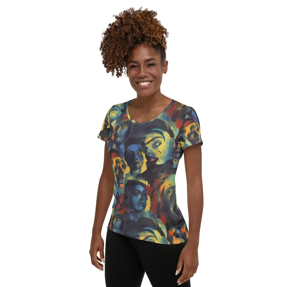 Vivid Visage on Women's Athletic T-Shirt — Left