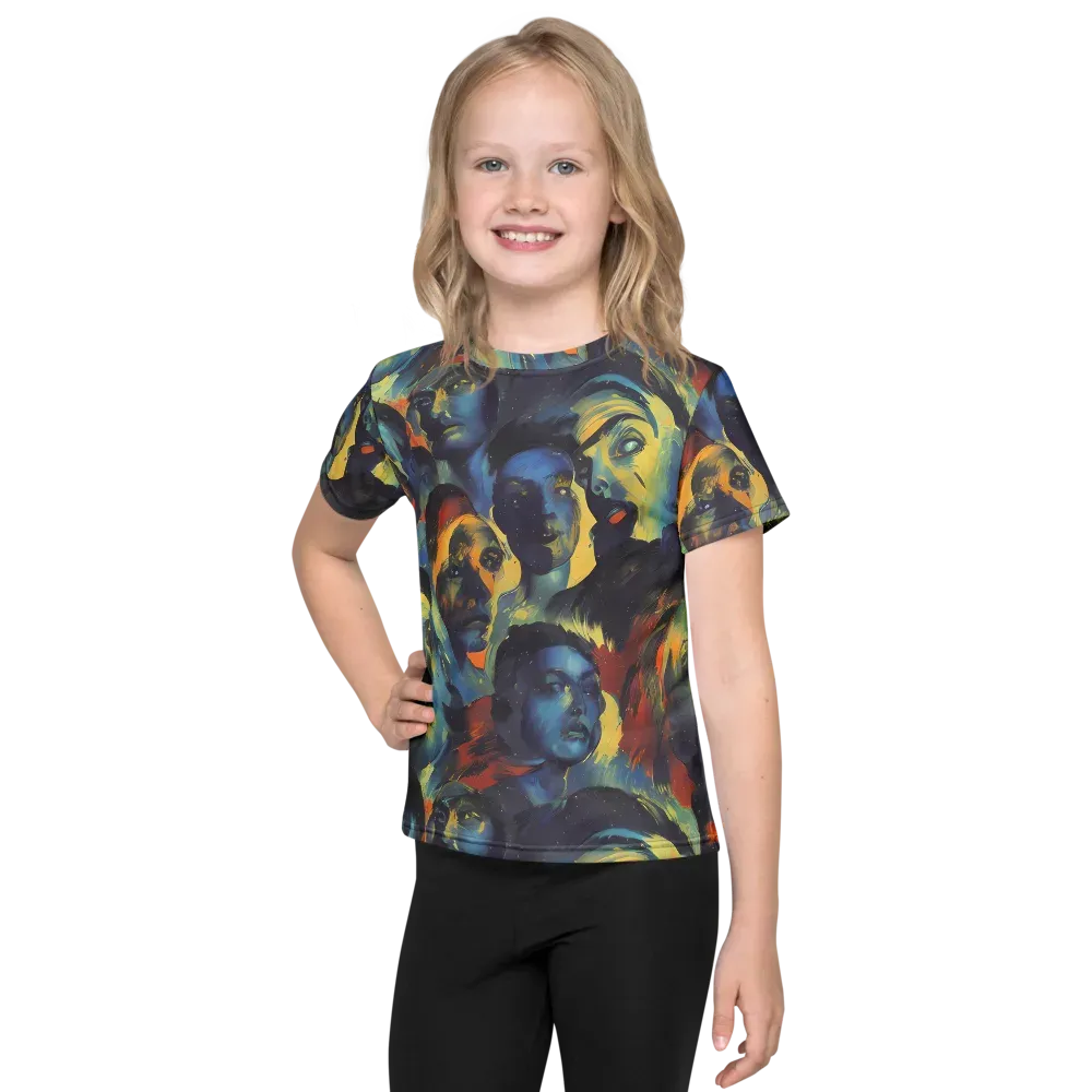 Vivid Visage on Kids Crew Neck T-Shirt — Front