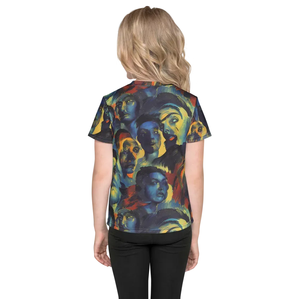 Vivid Visage on Kids Crew Neck T-Shirt — Back