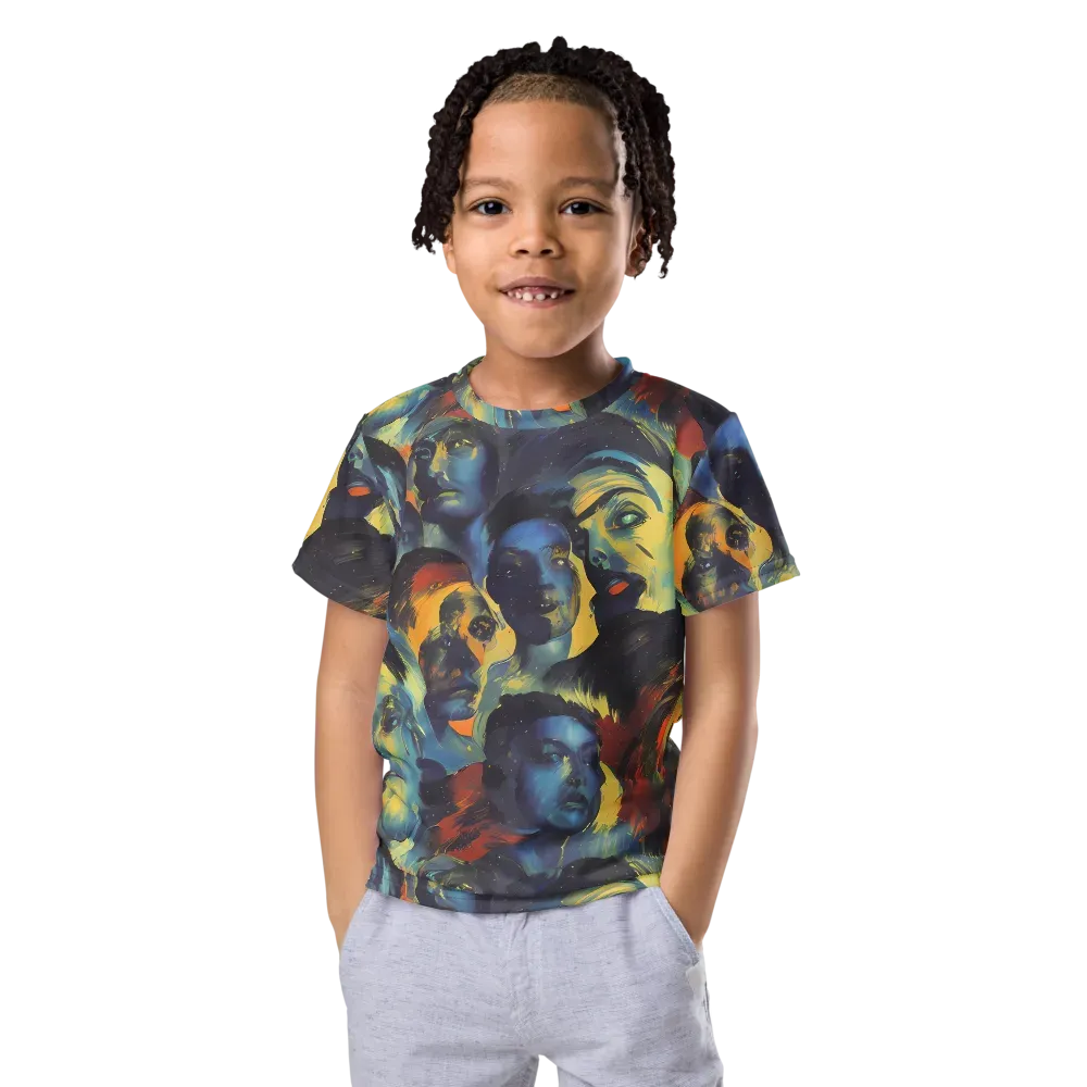 Vivid Visage on Kids Crew Neck T-Shirt — Front