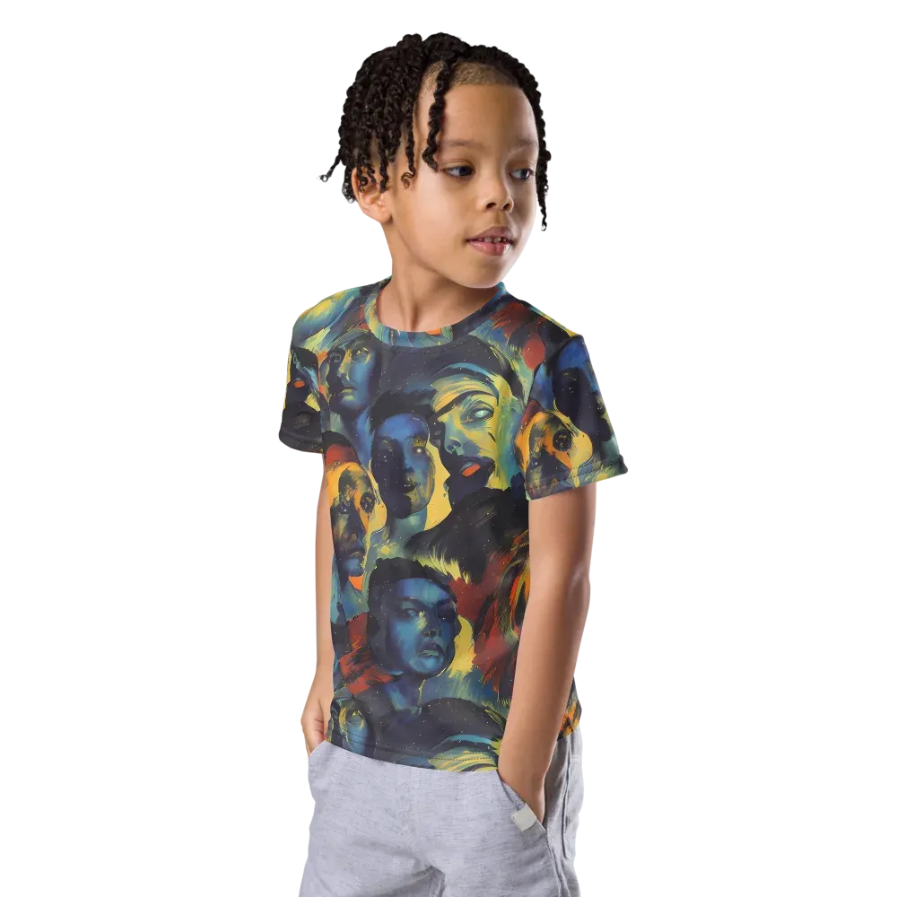 Vivid Visage on Kids Crew Neck T-Shirt — Left Front