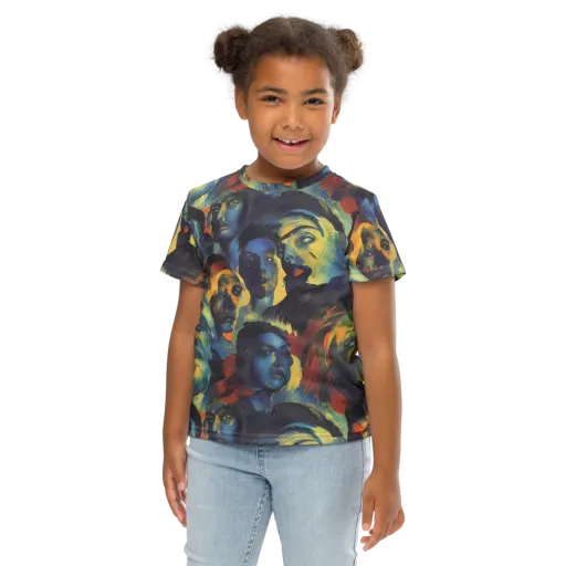 Vivid Visage on a Kids Crew Neck T-Shirt