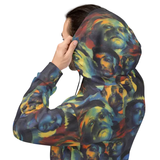 Vivid Visage on a Hoodie