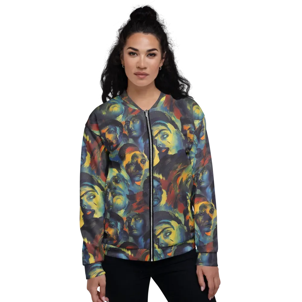 Vivid Visage on Bomber Jacket — Front