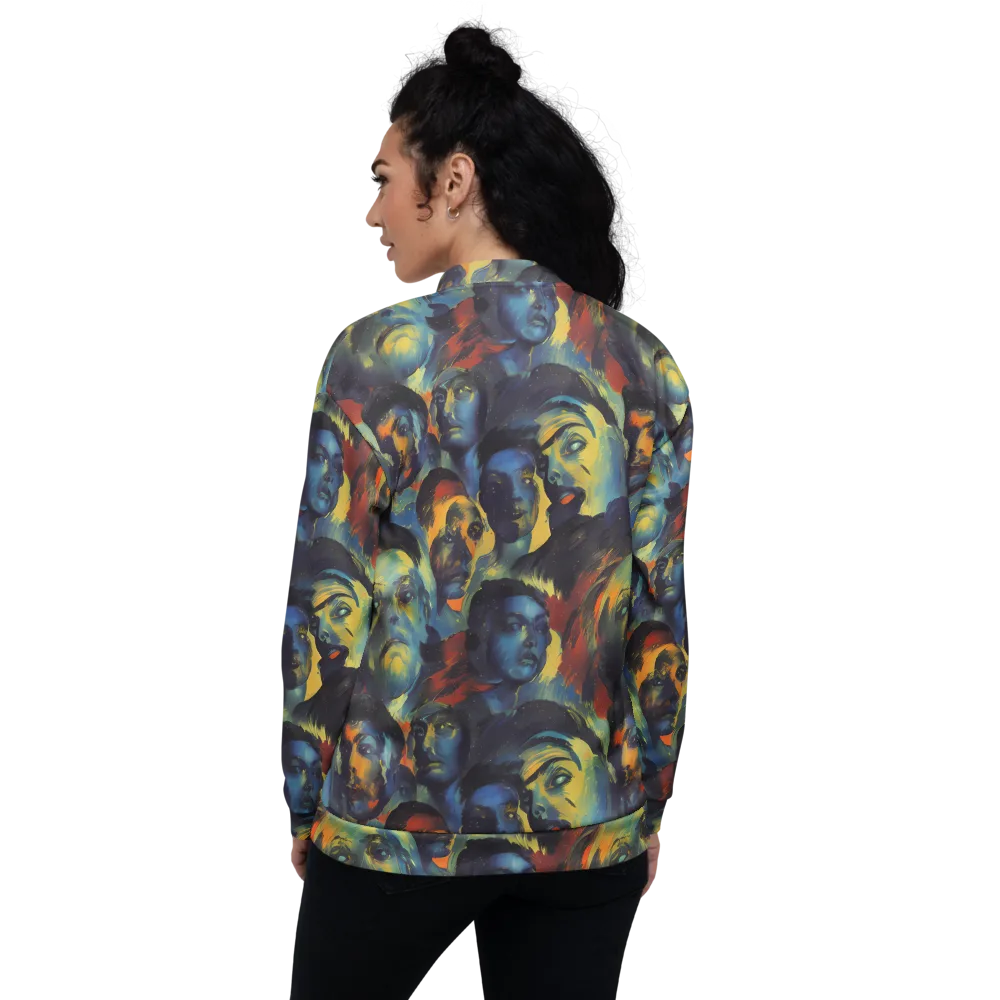 Vivid Visage on Bomber Jacket — Back