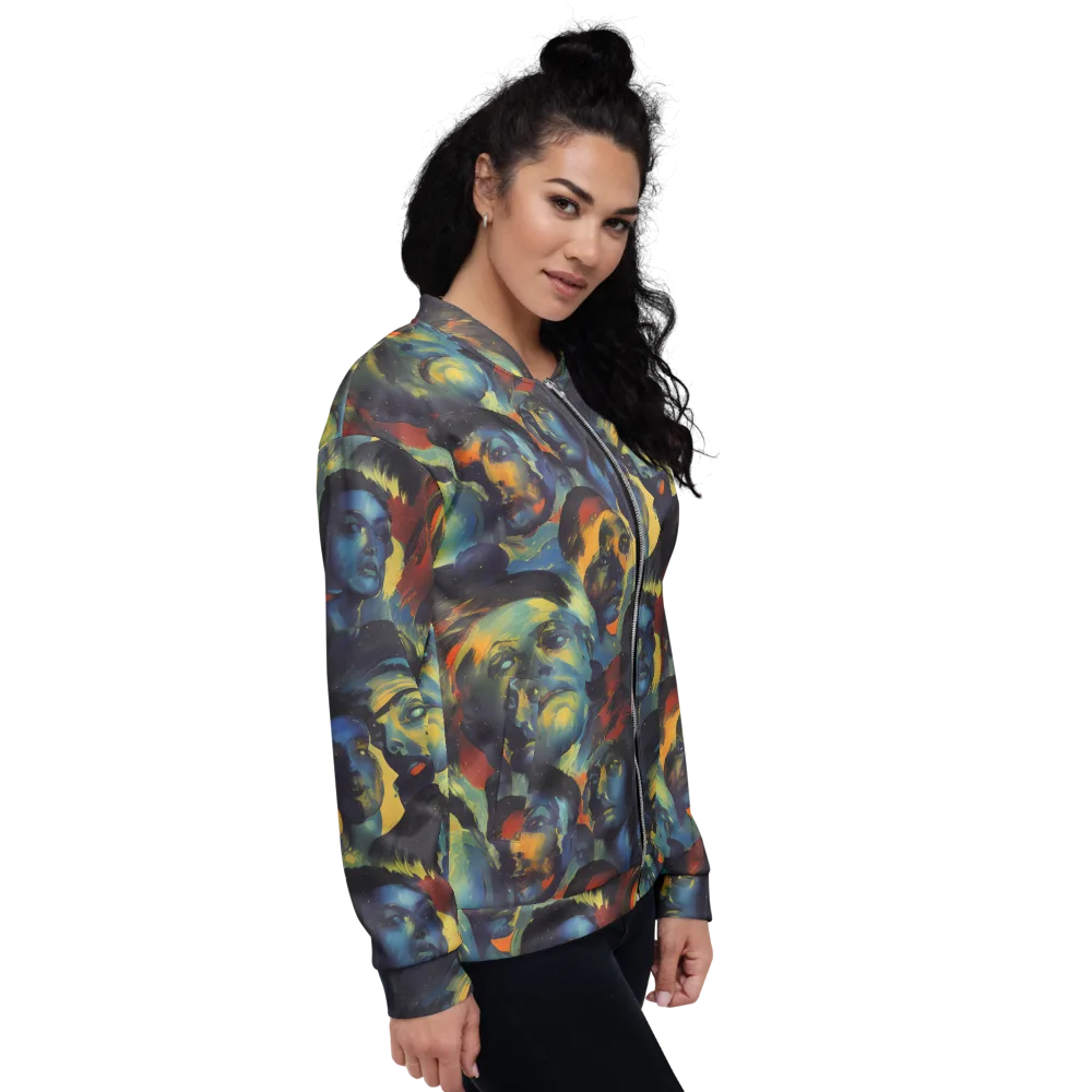 Vivid Visage on Bomber Jacket — Right