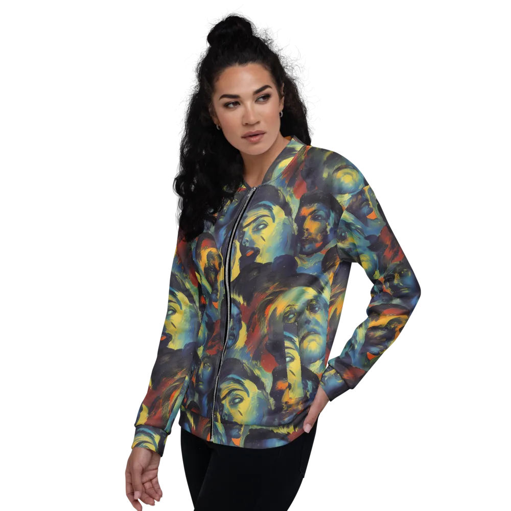 Vivid Visage on Bomber Jacket — Left