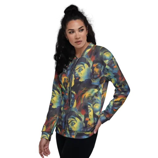 Vivid Visage on a Bomber Jacket