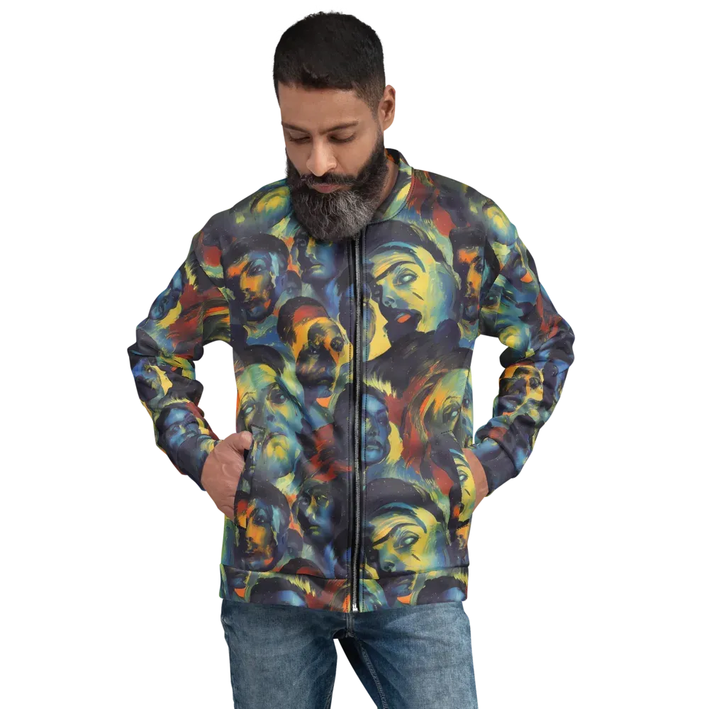 Vivid Visage on Bomber Jacket — Front