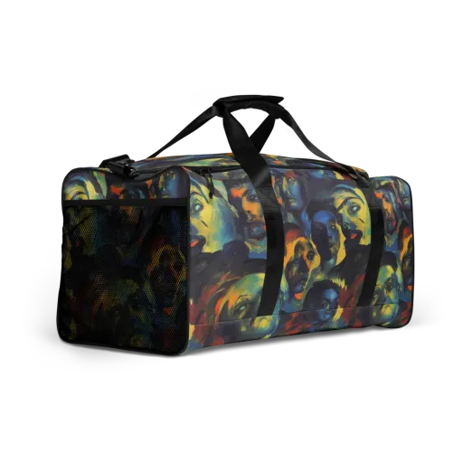 Vivid Visage on a Duffle Bag