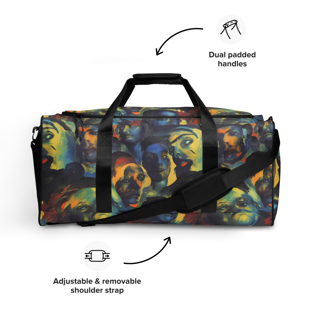 Vivid Visage on Duffle Bag — Front