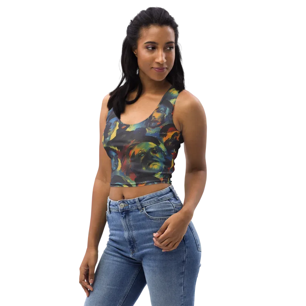 Vivid Visage on Crop Top — Left Front
