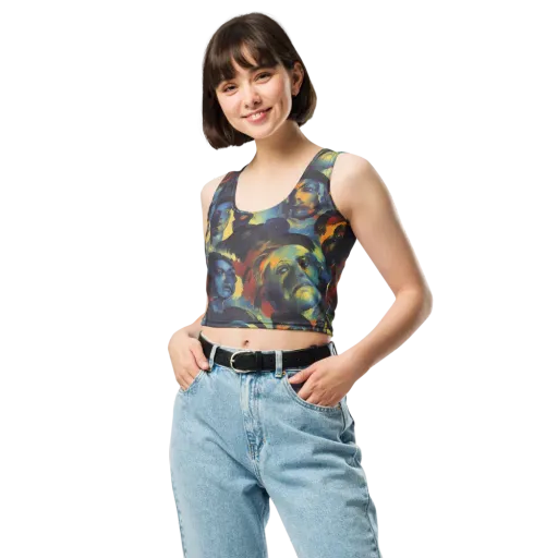 Vivid Visage on a Crop Top