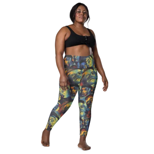 Vivid Visage on a Leggings with Pockets