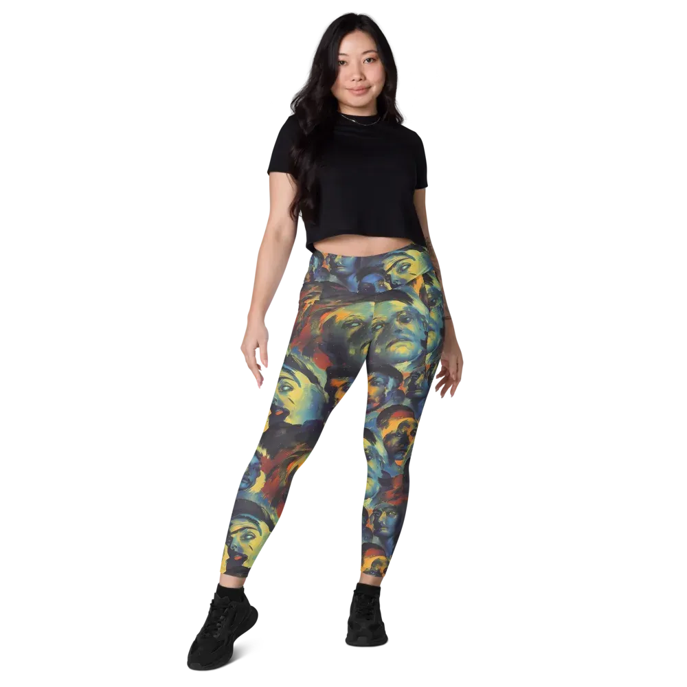 Vivid Visage on Leggings with Pockets — Front